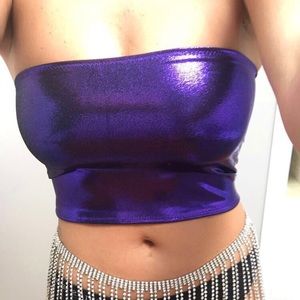 Purple metallic tube top